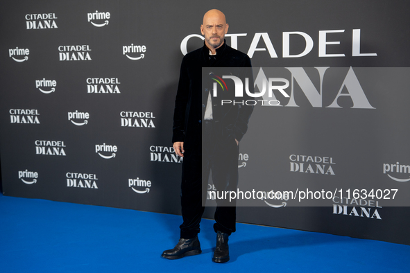 Filippo Nigro attends the ''Citadel: Diana'' premiere at The Space Cinema Moderno in Rome, Italy, on October 3, 2024. 