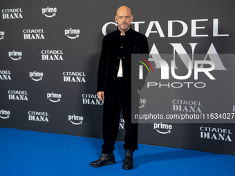 Filippo Nigro attends the ''Citadel: Diana'' premiere at The Space Cinema Moderno in Rome, Italy, on October 3, 2024. (