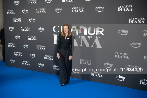 Sara Lazzaro attends the ''Citadel: Diana'' premiere at The Space Cinema Moderno in Rome, Italy, on October 3, 2024. 