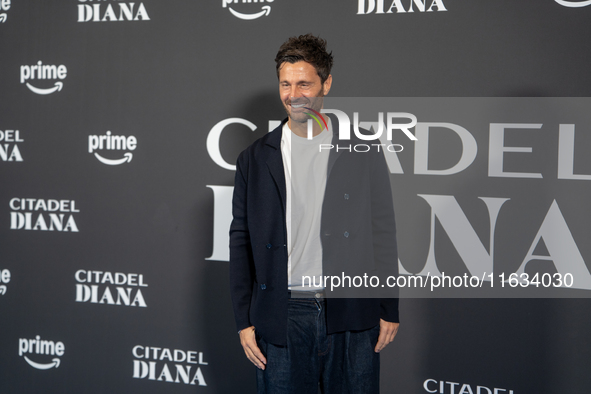 Filippo Bisciglia attends the ''Citadel: Diana'' premiere at The Space Cinema Moderno in Rome, Italy, on October 3, 2024. 