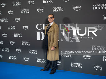 Maurizio Lombardi attends the ''Citadel: Diana'' premiere at The Space Cinema Moderno in Rome, Italy, on October 3, 2024. (