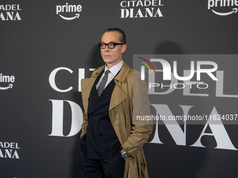 Maurizio Lombardi attends the ''Citadel: Diana'' premiere at The Space Cinema Moderno in Rome, Italy, on October 3, 2024. (