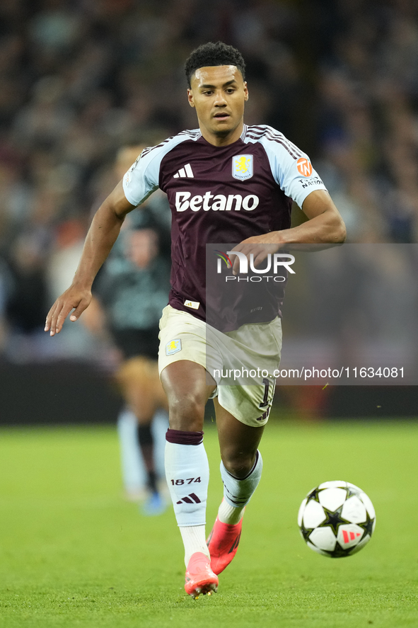 Ollie Watkins centre-forward of Aston Villa and England during the UEFA Champions League 2024/25 League Phase MD2 match between Aston Villa...