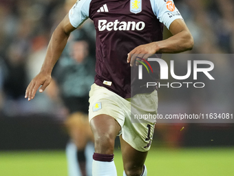 Ollie Watkins centre-forward of Aston Villa and England during the UEFA Champions League 2024/25 League Phase MD2 match between Aston Villa...