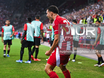 Santiago Hezze of Olympiacos FC celebrates a goal during the Europa League, Matchday 2 match between Olympiacos FC and SC Braga at Georgios...