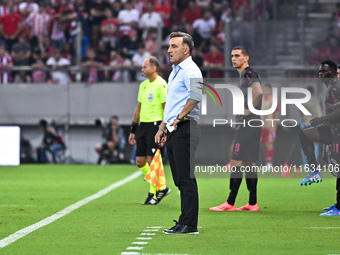 Head Coach Carlos Carvalhal of SC Braga is present during the Europa League, Matchday 2 match between Olympiacos FC and SC Braga at Georgios...