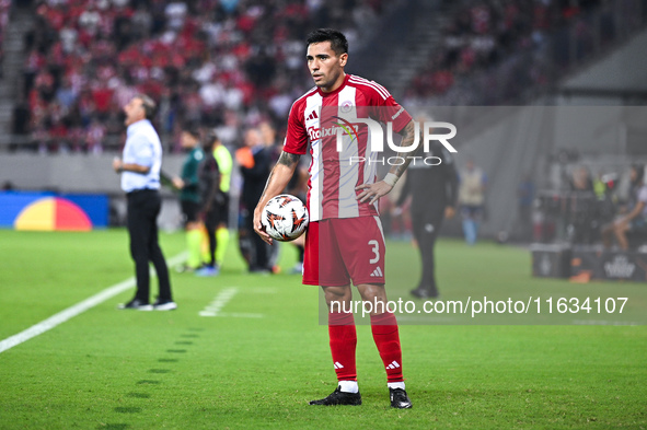 Francisco Ortega of Olympiacos FC plays during the Europa League, Matchday 2 match between Olympiacos FC and SC Braga at Georgios Karaiskaki...