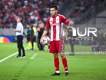 Francisco Ortega of Olympiacos FC plays during the Europa League, Matchday 2 match between Olympiacos FC and SC Braga at Georgios Karaiskaki...