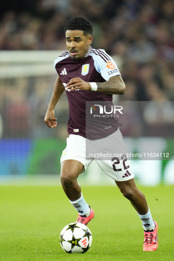 Ian Maatsen left-back of Aston Villa and Netherlands during the UEFA Champions League 2024/25 League Phase MD2 match between Aston Villa FC...