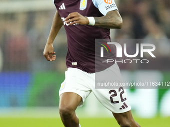 Ian Maatsen left-back of Aston Villa and Netherlands during the UEFA Champions League 2024/25 League Phase MD2 match between Aston Villa FC...