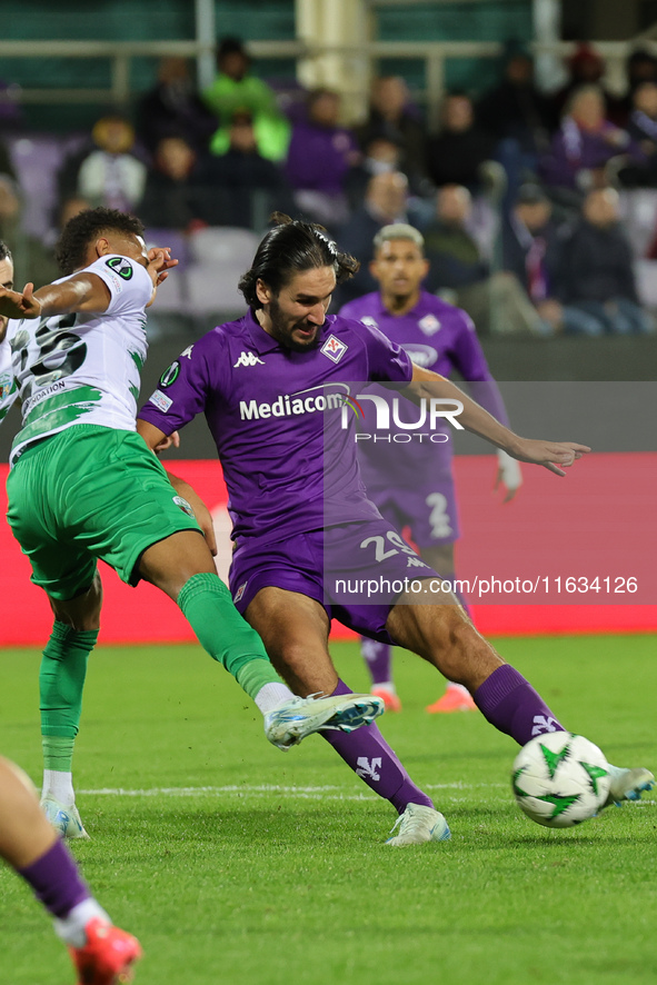 Yacine Adli of ACF Fiorentina controls the ball during the Conference League match between ACF Fiorentina and The New Saints, on October 3 ,...