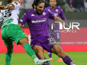 Yacine Adli of ACF Fiorentina controls the ball during the Conference League match between ACF Fiorentina and The New Saints, on October 3 ,...