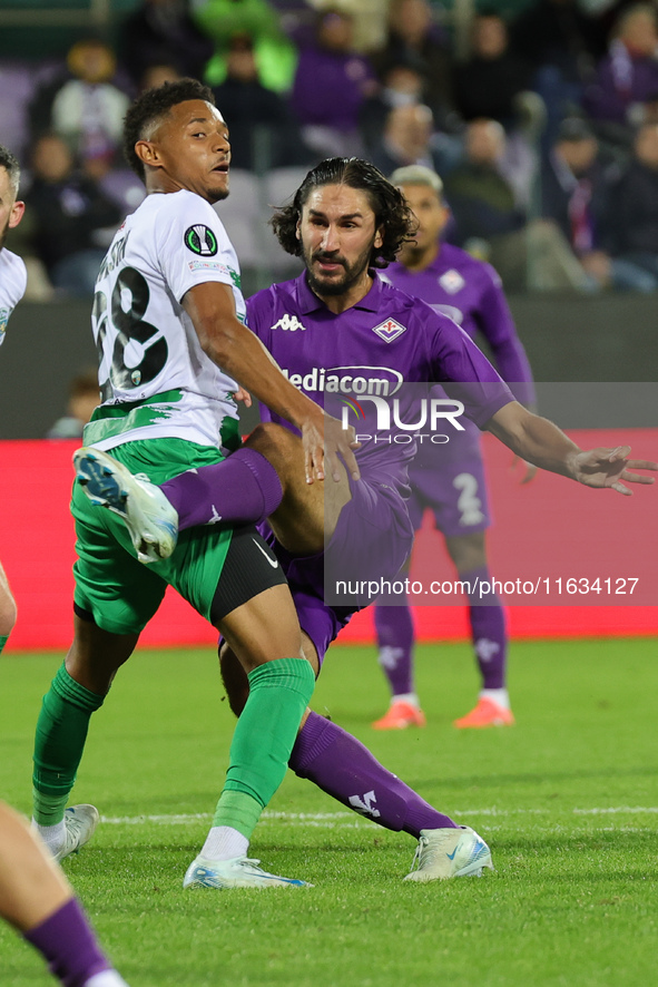 Yacine Adli of ACF Fiorentina controls the ball during the Conference League match between ACF Fiorentina and The New Saints, on October 3 ,...