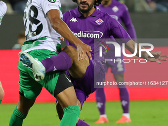 Yacine Adli of ACF Fiorentina controls the ball during the Conference League match between ACF Fiorentina and The New Saints, on October 3 ,...