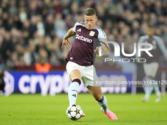 Ross Barkley central midfield of Aston Villa and England during the UEFA Champions League 2024/25 League Phase MD2 match between Aston Villa...