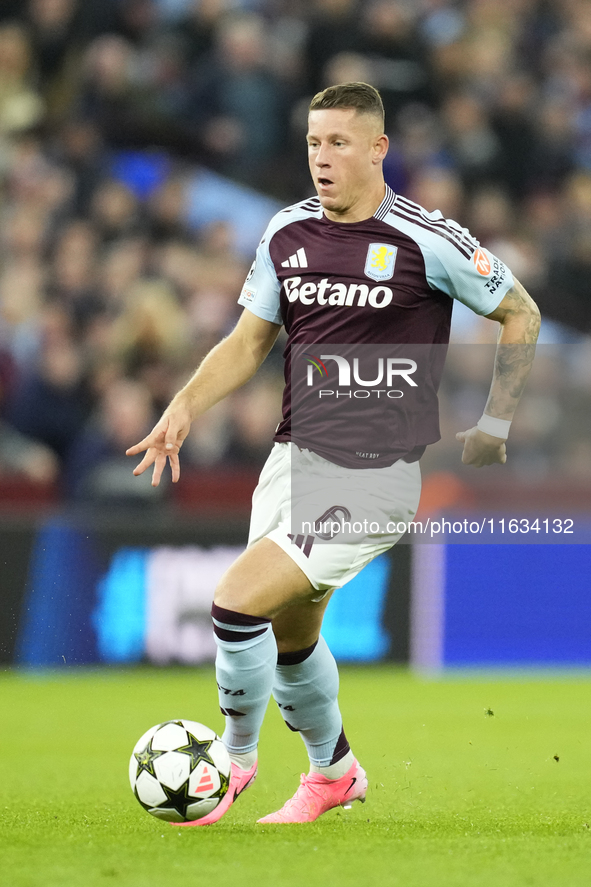 Ross Barkley central midfield of Aston Villa and England during the UEFA Champions League 2024/25 League Phase MD2 match between Aston Villa...