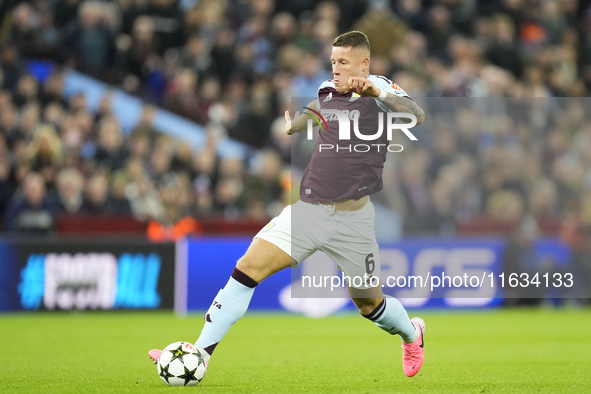 Ross Barkley central midfield of Aston Villa and England during the UEFA Champions League 2024/25 League Phase MD2 match between Aston Villa...