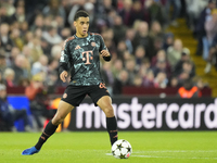 Jamal Musiala attacking midfield of Bayern Munich and Germany during the UEFA Champions League 2024/25 League Phase MD2 match between Aston...