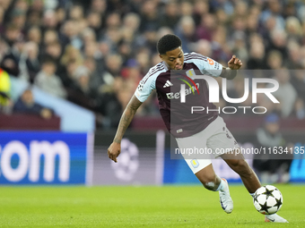 Leon Bailey right winger of Aston Villa and Jamaica during the UEFA Champions League 2024/25 League Phase MD2 match between Aston Villa FC a...