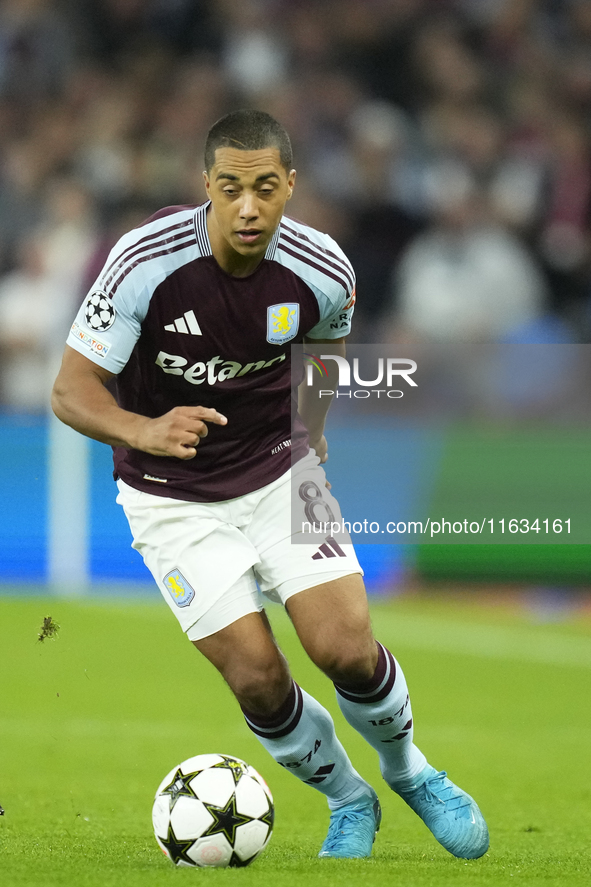 Youri Tielemans central midfield of Aston Villa and Belgium during the UEFA Champions League 2024/25 League Phase MD2 match between Aston Vi...