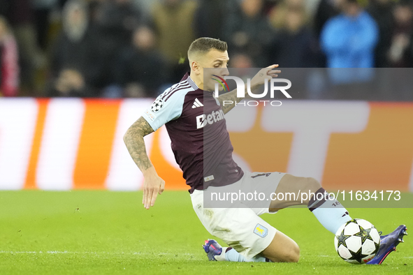 Lucas Digne left-back of Aston Villa and France during the UEFA Champions League 2024/25 League Phase MD2 match between Aston Villa FC and F...