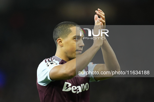 Youri Tielemans central midfield of Aston Villa and Belgium during the UEFA Champions League 2024/25 League Phase MD2 match between Aston Vi...