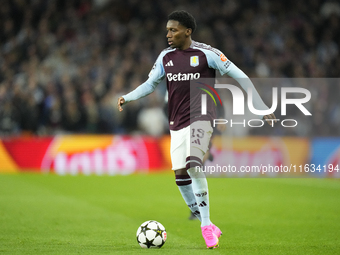 Jaden Philogene left winger of Aston Villa and England during the UEFA Champions League 2024/25 League Phase MD2 match between Aston Villa F...