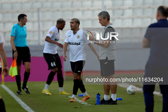 Branko Nisevic, head coach of Hibernians, reacts during the Malta 360 Sports Premier League soccer match between Hamrun Spartans and Hiberni...