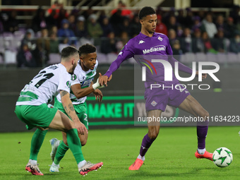 Amir Richardson of ACF Fiorentina controls the ball during  the Conference League match between ACF Fiorentina and The New Saints, on Octobe...