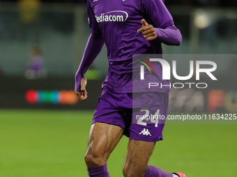 Amir Richardson of ACF Fiorentina controls the ball during  the Conference League match between ACF Fiorentina and The New Saints, on Octobe...