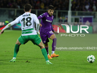 Fabiano Parisi of ACF Fiorentina controls the ball during  the Conference League match between ACF Fiorentina and The New Saints, on October...