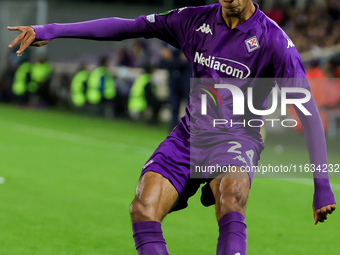 Amir Richardson of ACF Fiorentina controls the ball during the Conference League match between ACF Fiorentina and The New Saints, on October...