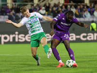 Moise Kean of ACF Fiorentina controls the ball during the Conference League match between ACF Fiorentina and The New Saints, on October 3 ,...