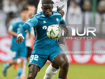 Nobel Mendy , Jean - Pierre Nsame  during UEFA Conference League match Legia Warsaw vs Real Betis in Warsaw Poland on 3 October 2024. (