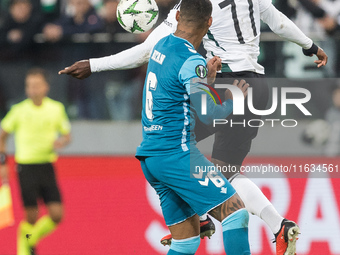 Natan , Jean - Pierre Nsame  during UEFA Conference League match Legia Warsaw vs Real Betis in Warsaw Poland on 3 October 2024. (