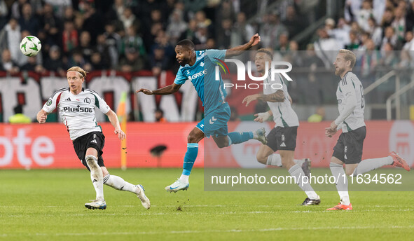 Radovan Pankov , Cedric Bakambu  during UEFA Conference League match Legia Warsaw vs Real Betis in Warsaw Poland on 3 October 2024. 