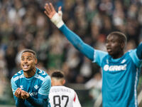 Natan , Nobel Mendy  during UEFA Conference League match Legia Warsaw vs Real Betis in Warsaw Poland on 3 October 2024. (