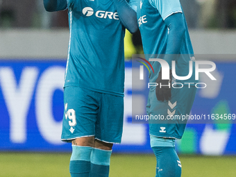 Ezequiel Avila , Vitor Roque  during UEFA Conference League match Legia Warsaw vs Real Betis in Warsaw Poland on 3 October 2024. (