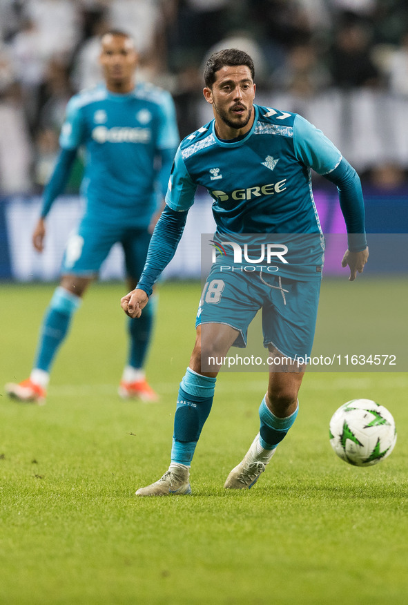 Pablo Fornals  during UEFA Conference League match Legia Warsaw vs Real Betis in Warsaw Poland on 3 October 2024. 