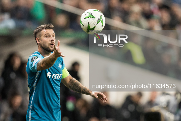 Aitor Ruibal  during UEFA Conference League match Legia Warsaw vs Real Betis in Warsaw Poland on 3 October 2024. 