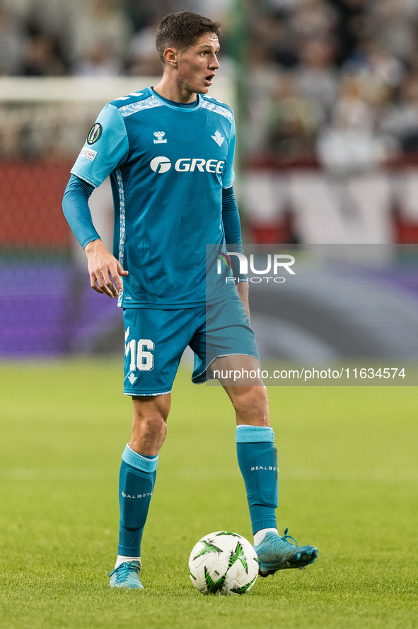 Sergi Altimira  during UEFA Conference League match Legia Warsaw vs Real Betis in Warsaw Poland on 3 October 2024. 