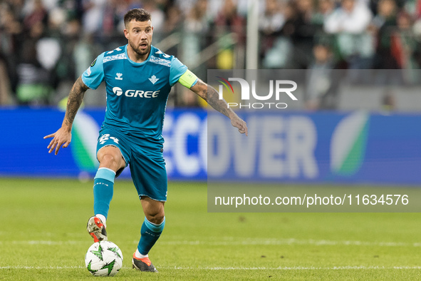 Aitor Ruibal  during UEFA Conference League match Legia Warsaw vs Real Betis in Warsaw Poland on 3 October 2024. 