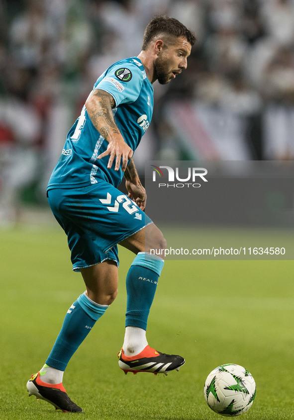 Aitor Ruibal  during UEFA Conference League match Legia Warsaw vs Real Betis in Warsaw Poland on 3 October 2024. 