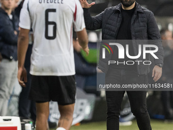 Maxi Oyedele , Coach Goncalo Feio  during UEFA Conference League match Legia Warsaw vs Real Betis in Warsaw Poland on 3 October 2024. (