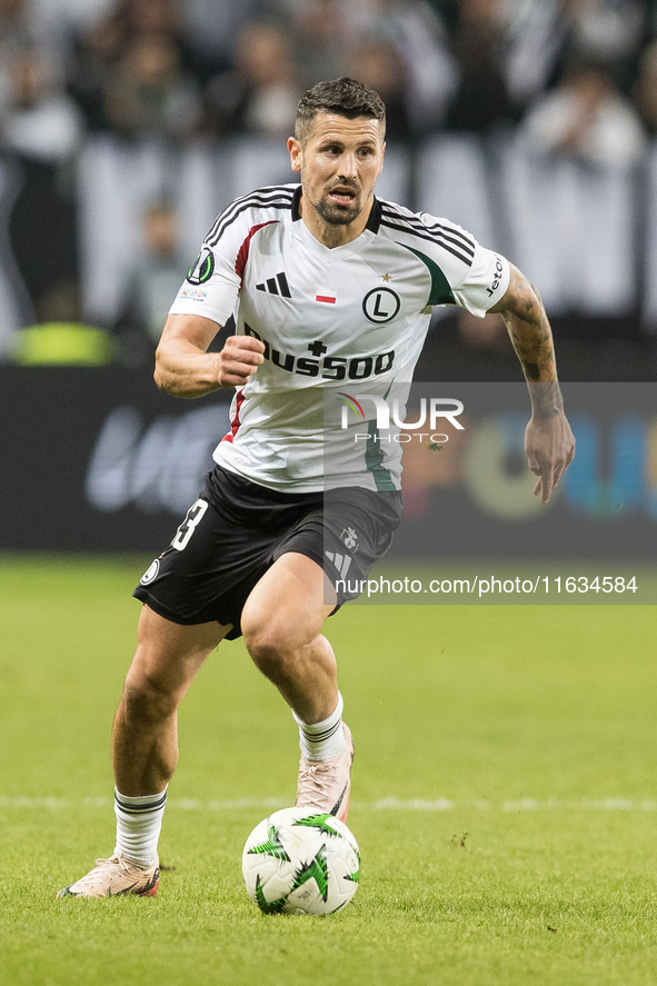 Pawel Wszolek  during UEFA Conference League match Legia Warsaw vs Real Betis in Warsaw Poland on 3 October 2024. 