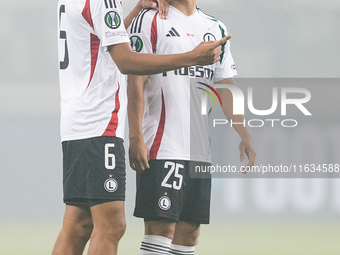 Maxi Oyedele , Ryoya Morishita  during UEFA Conference League match Legia Warsaw vs Real Betis in Warsaw Poland on 3 October 2024. (