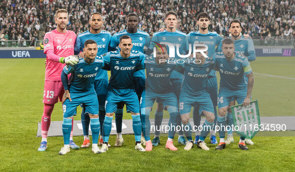 Team Betis during UEFA Conference League match Legia Warsaw vs Real Betis in Warsaw Poland on 3 October 2024. 