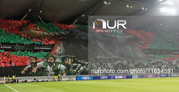 Legia fans during UEFA Conference League match Legia Warsaw vs Real Betis in Warsaw Poland on 3 October 2024. 