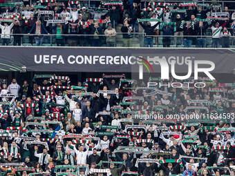 Legia fans during UEFA Conference League match Legia Warsaw vs Real Betis in Warsaw Poland on 3 October 2024. (