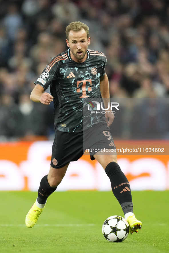 Harry Kane centre-forward of Bayern Munich and England during the UEFA Champions League 2024/25 League Phase MD2 match between Aston Villa F...